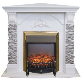 Каминокомплект RealFlame Athena Corner GR STD/EUG/25/25&#039;5 WT с очагом Fobos s Lux Black/Brass