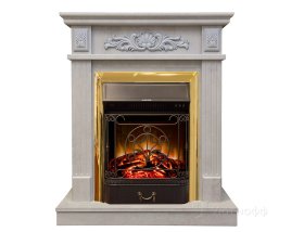 Каминокомплект RealFlame Adelaida STD/EUG WT с очагом Majestic Lux Brass S