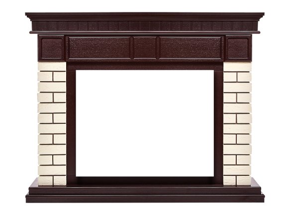 Портал Firelight Bricks 25U (угловой) камень бежевый/шпон темный дуб